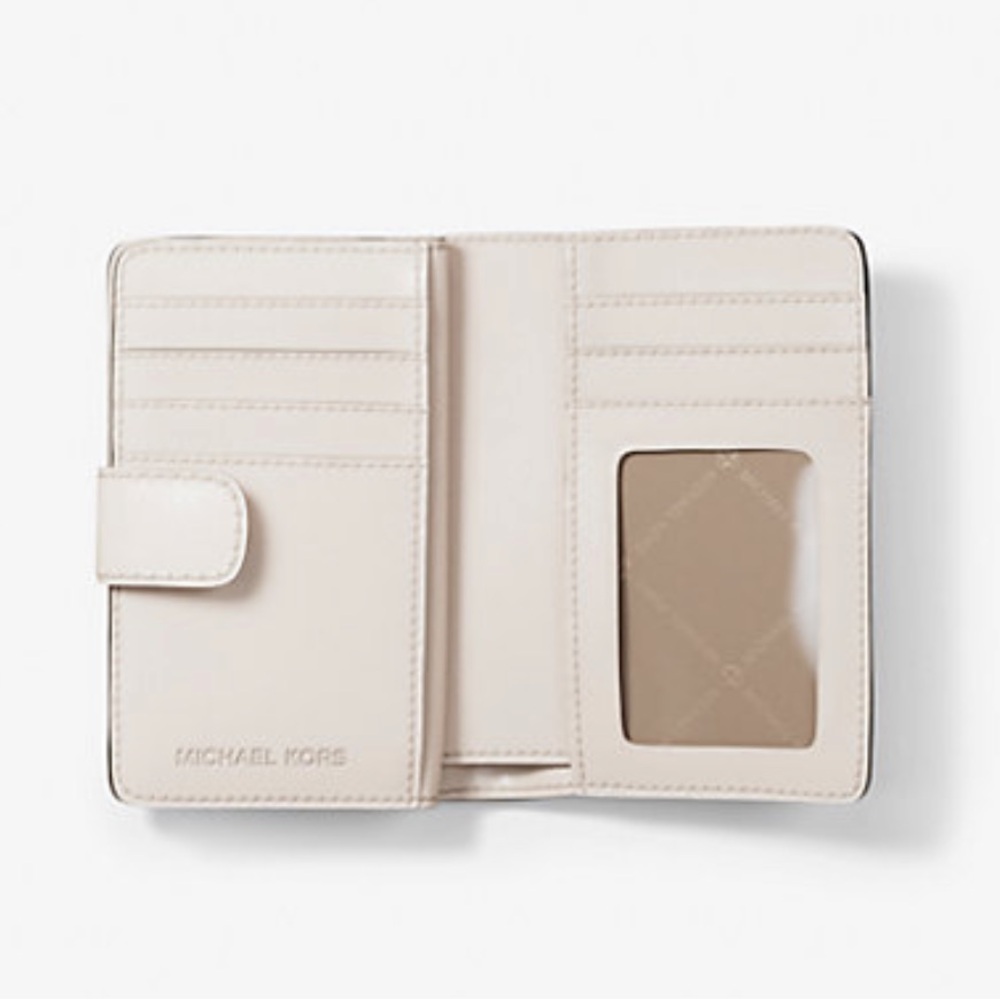 Michael Kors Jet Set Medium Floral Embellished Signature Logo Bi-Fold Wallet NWT - Picture 2 of 16
